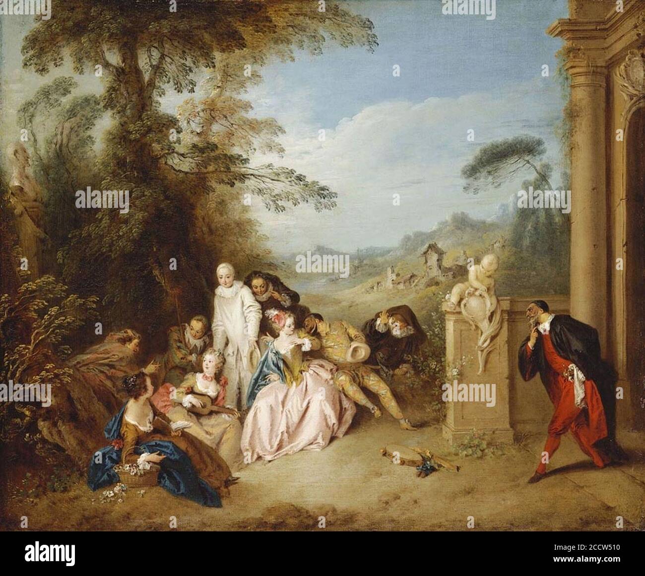 Jean-Baptiste-Joseph Pater (1695-1736) - Fête Champêtre con i Comediani italiani Foto Stock