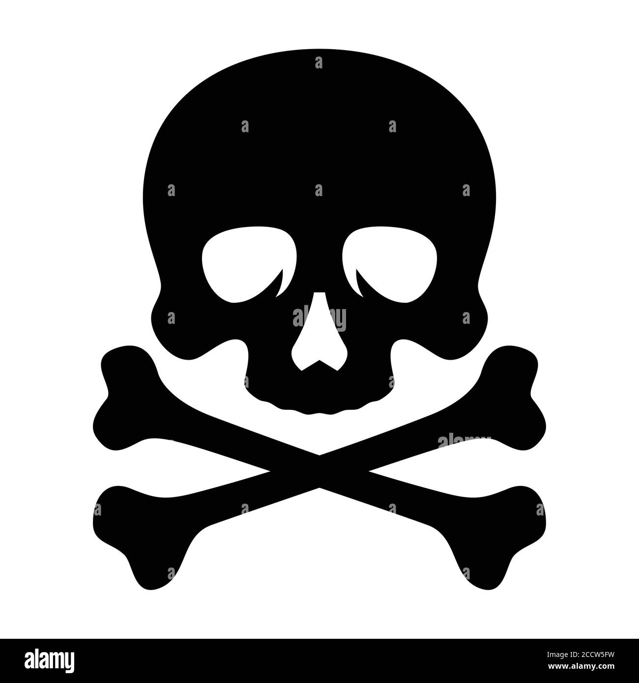 Illustrazione vettoriale cranio e crossone su sfondo bianco Illustrazione Vettoriale