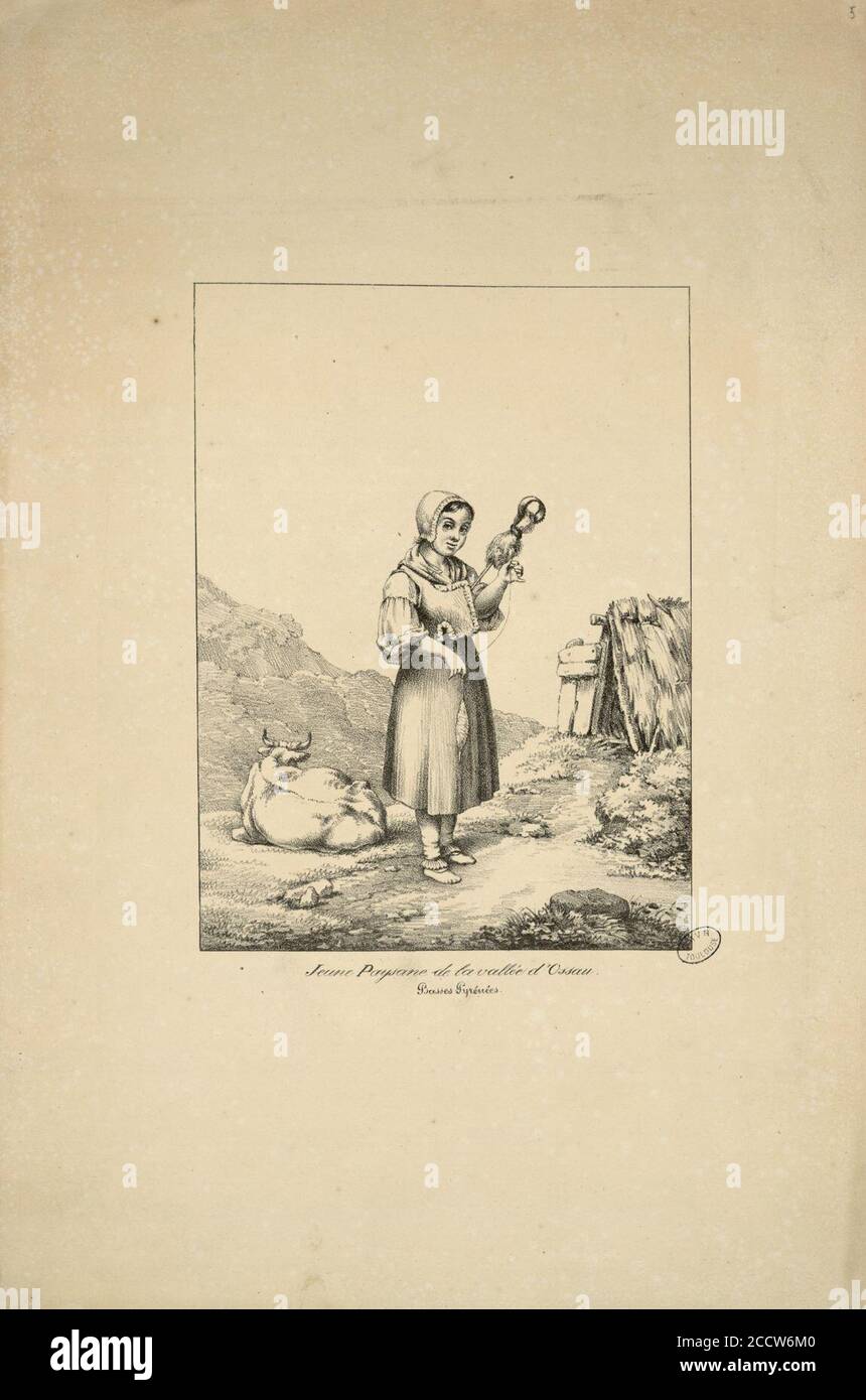 Jeune Paysanne de la vallée d'Ossau - Fonds Ancely - B315556101 A POUBLAN 002. Foto Stock Jeune Paysanne de la vallée d'Ossau - Fonds Ancely - B315556101 A POUBLAN 002. Foto Stock