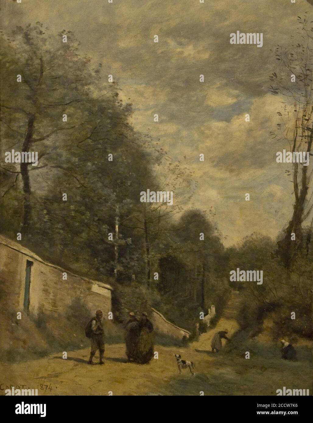 Jean-Baptiste Corot (1796-1875) - een straat in Ville d'Avray Foto Stock