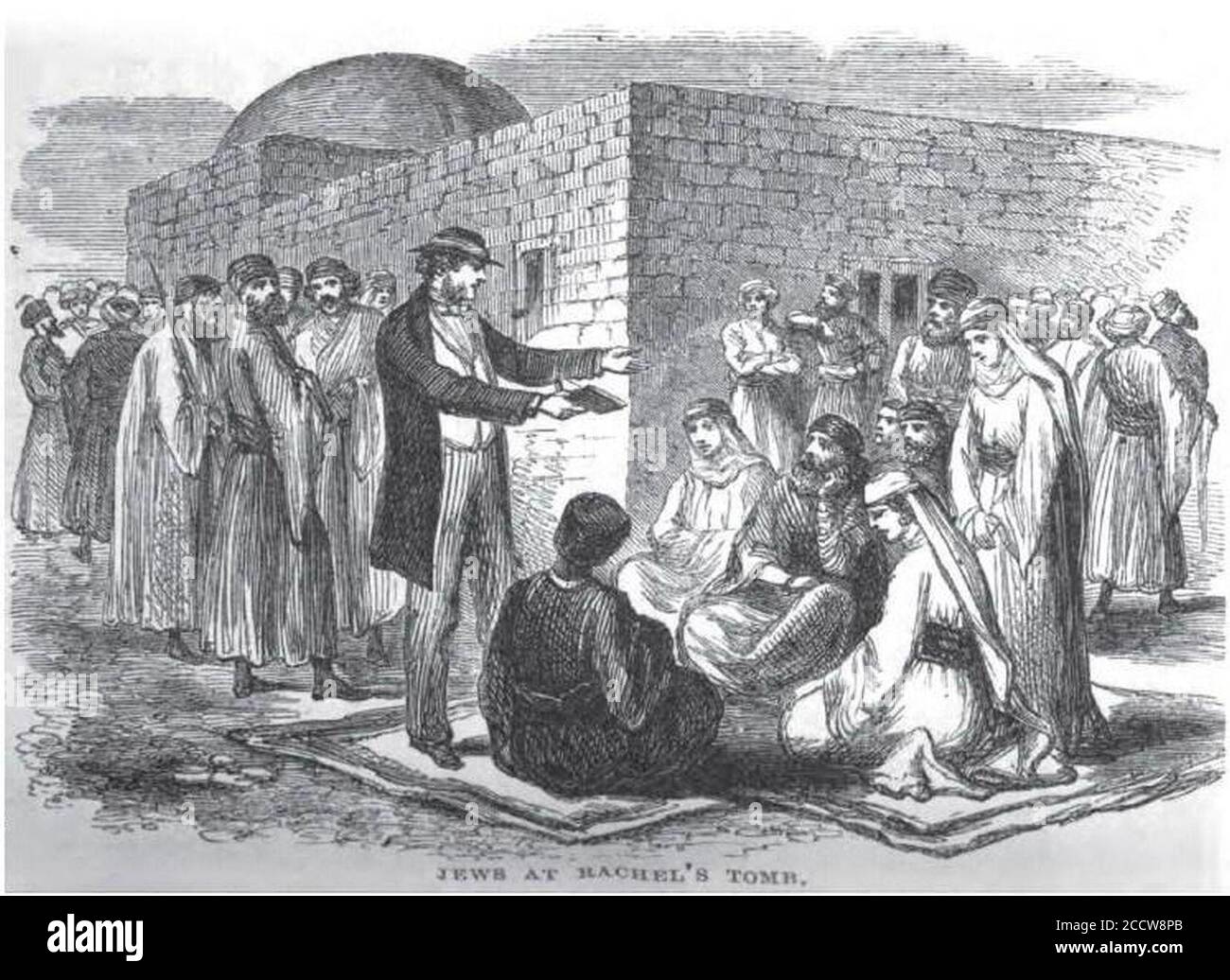 Ebrei alla tomba di Rachel 1863. Foto Stock