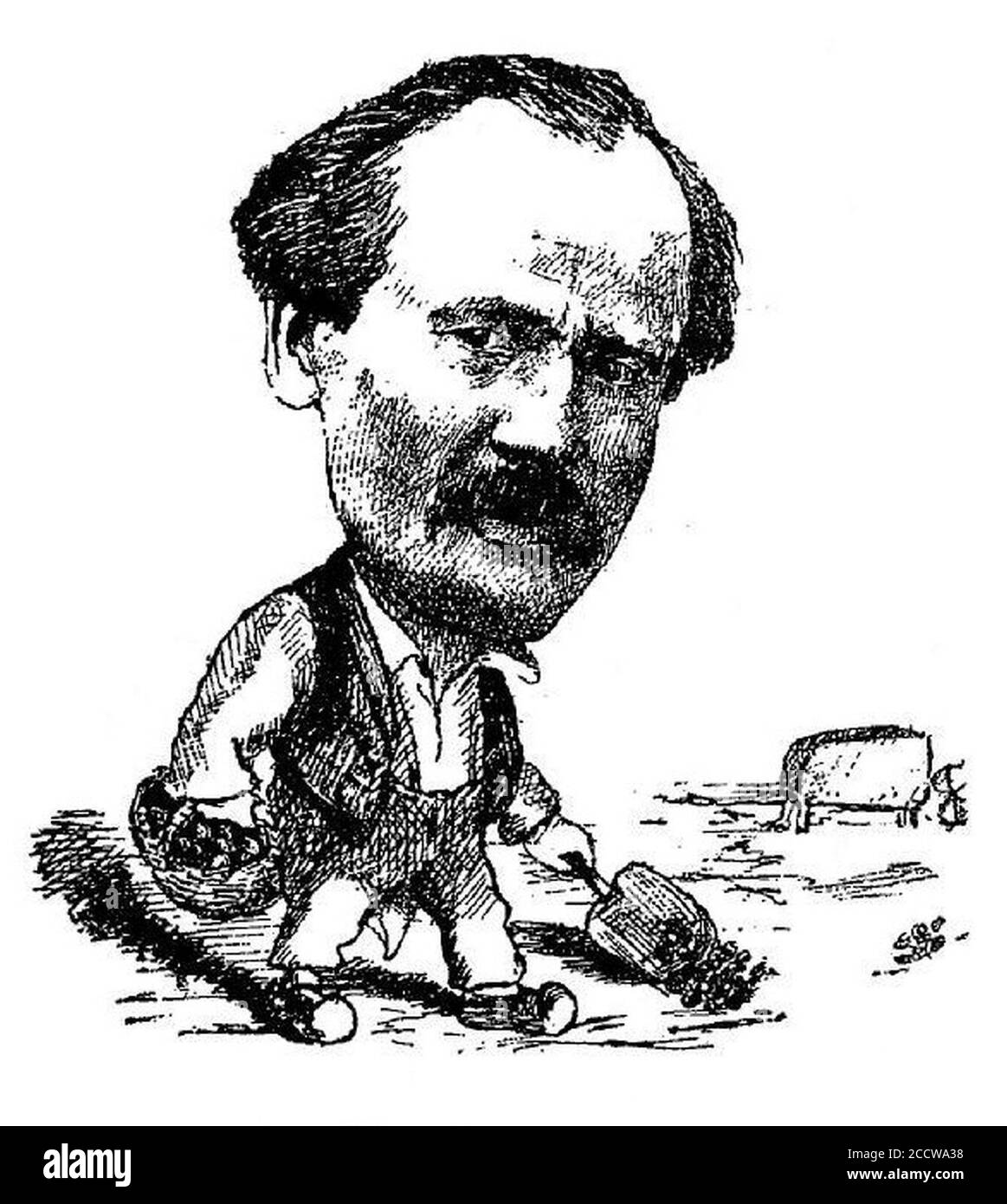 Jeannin - Ritratto-carica par Ernest Chebroux. Foto Stock