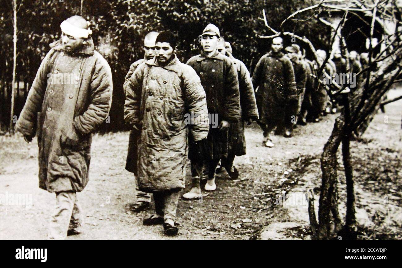 Prigionieri giapponesi catturati dalle truppe cinesi a Changsha, Cina, 1942 (23914444524). Foto Stock