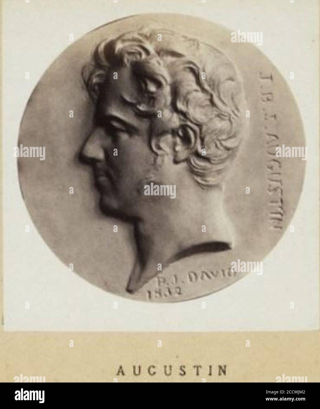 Jean-Baptiste Jacques Augustin peintre médaillon par Pierre-Jean David d'Angers. Foto Stock