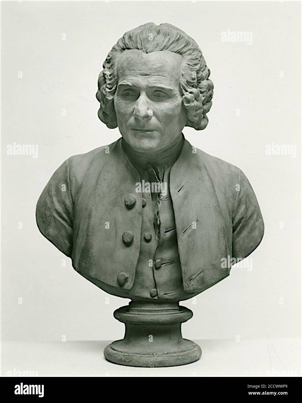 Jean-Antoine Houdon - Jean-Jacques Rousseau - 1778 - intonaco. Foto Stock