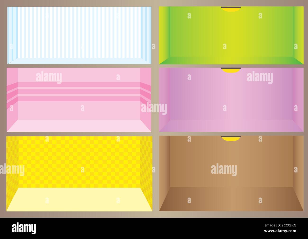 Design colorato delle camere. Illustrazione vettoriale. Illustrazione Vettoriale