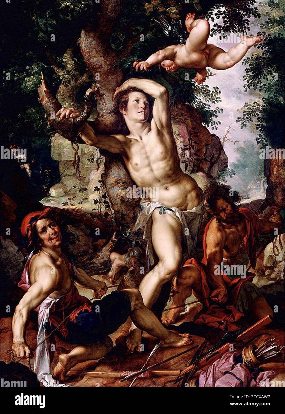 Joachim Wtewael - il martirio di San Sebastiano Foto Stock