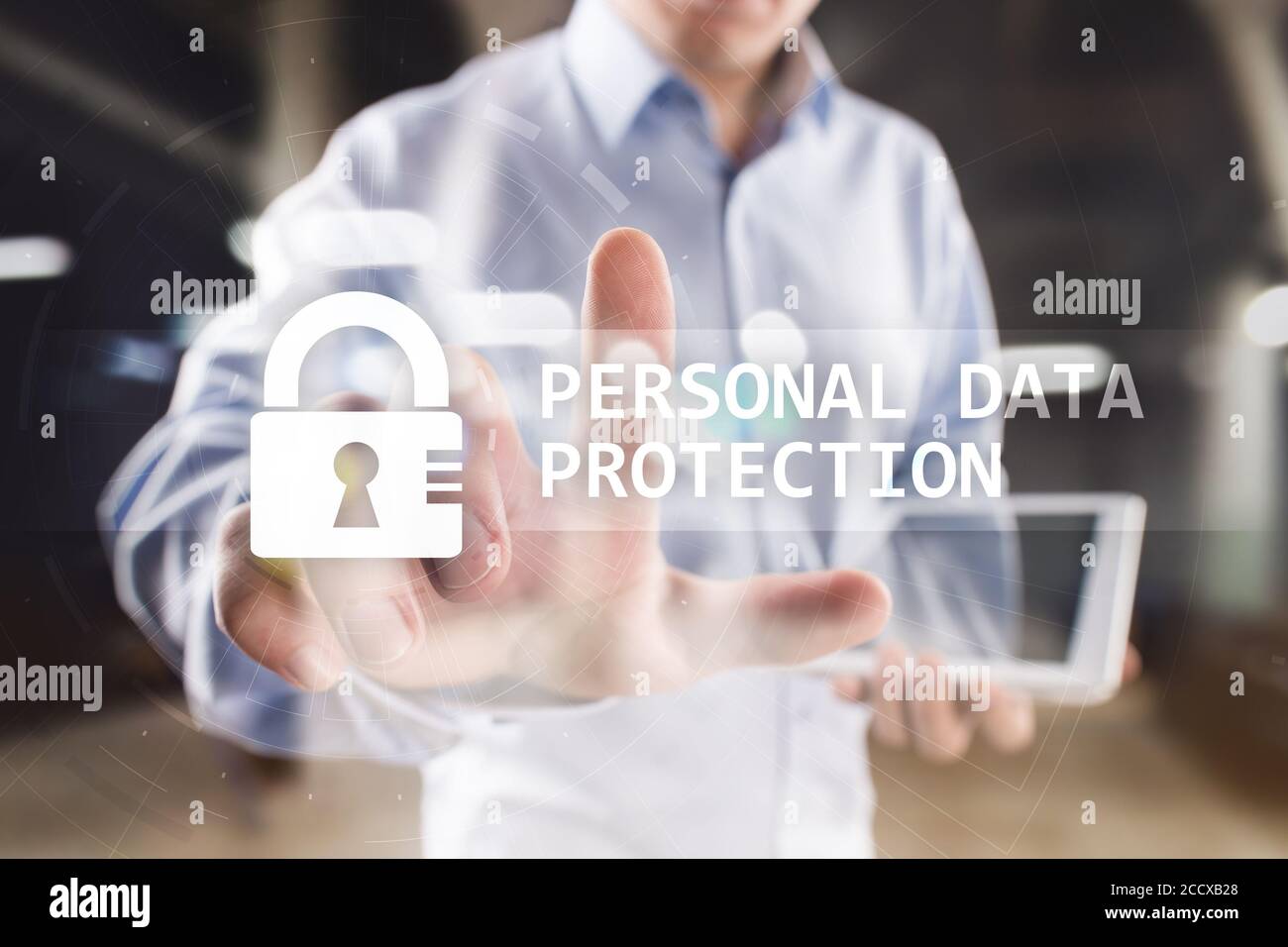Protezione dei dati personali, sicurezza informatica e privacy delle informazioni. GDPR Foto Stock