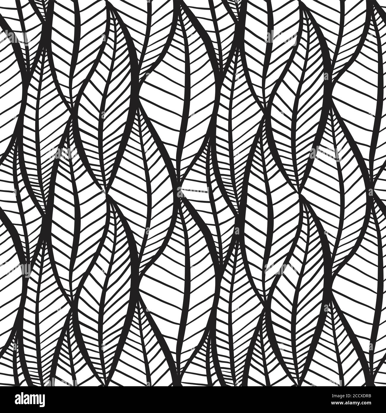 Texture bianca e nera senza cuciture con foglie stilizzate. Modello  vettoriale per carta da parati, tessuti e la tua creatività Immagine e  Vettoriale - Alamy