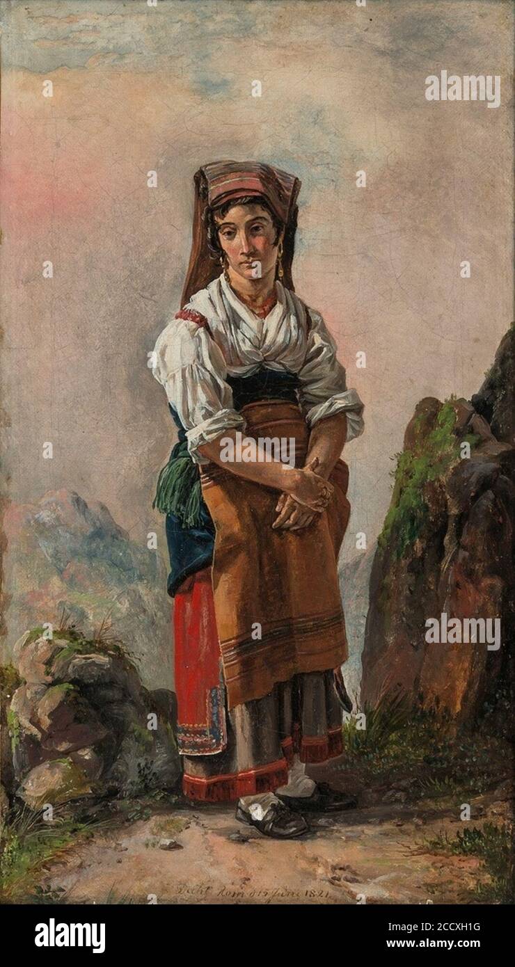 Johan Christian Dahl - Italian Peasant Woman - Italiensk bondekone Foto Stock