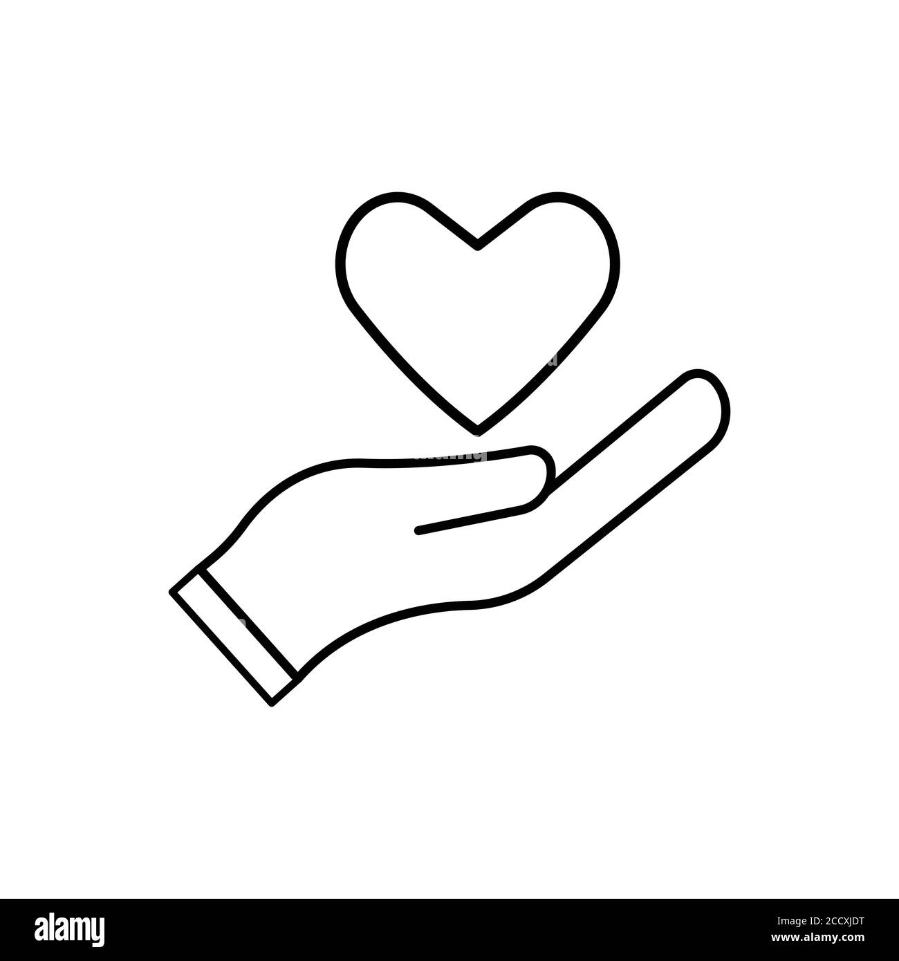 Icona di carità illustrazione, per commemorare la giornata internazionale di carità. Vettore modello di progetto Illustrazione Vettoriale