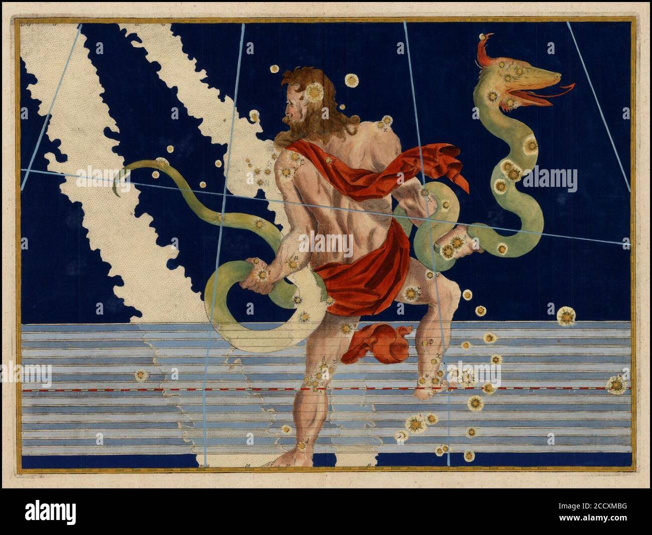 Johann Bayer - Ophiuchus (Serpentarius). Foto Stock