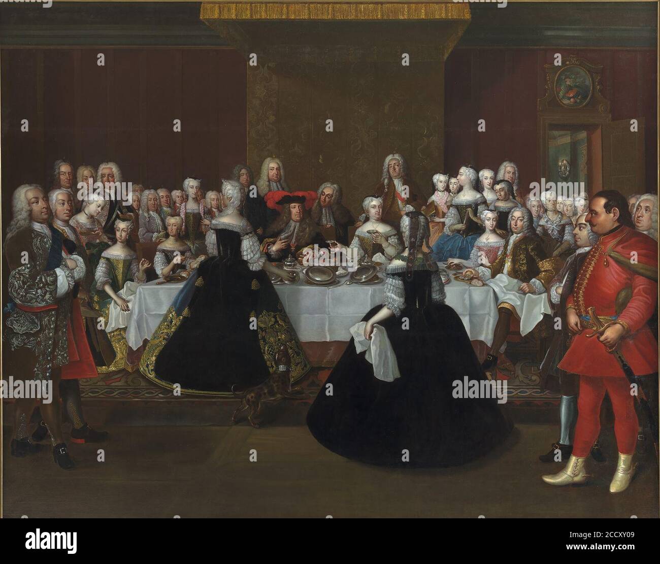 Johann Salomon Wahl - un banchetto alla Corte di L'imperatore tedesco Carlo VI Foto Stock