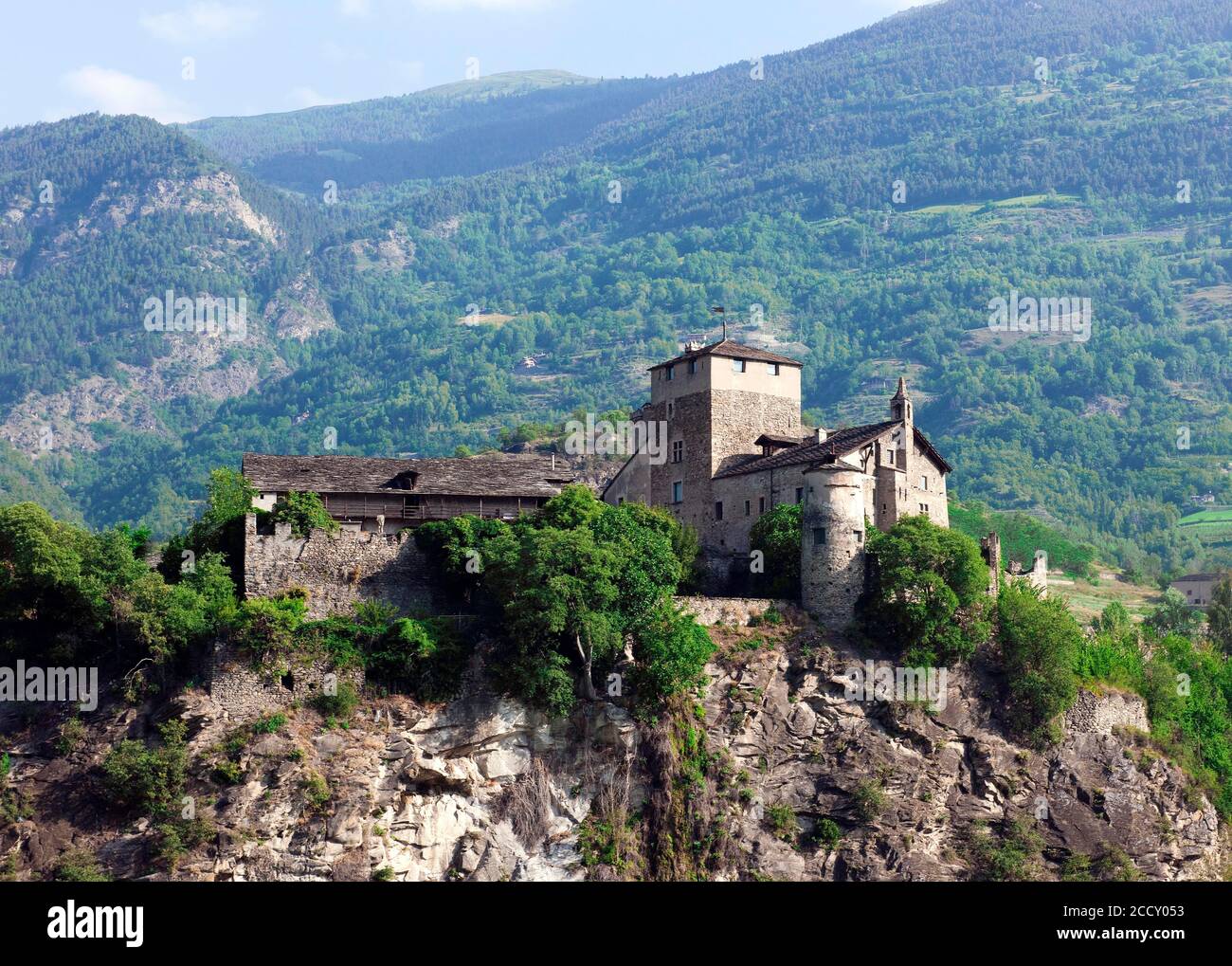 Castello Sarriod De la Tour, Saint-Pierre, Valle d'Aosta, Italia Foto Stock