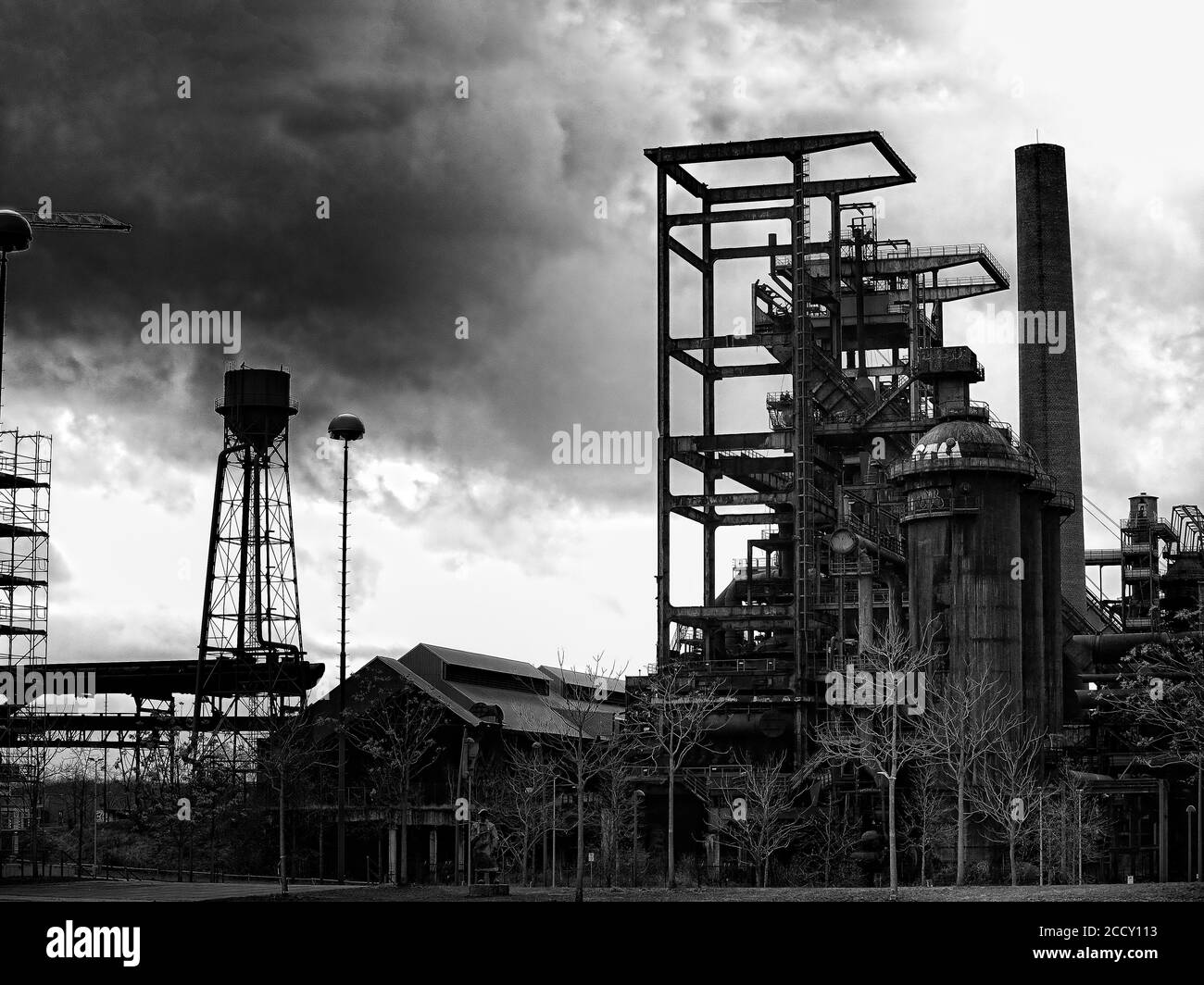 Ex impianto di altoforno, acciaierie, monumento industriale, zona industriale, Phoenix-West, Hoerde, Dortmund, zona Ruhr, Renania settentrionale-Vestfalia Foto Stock
