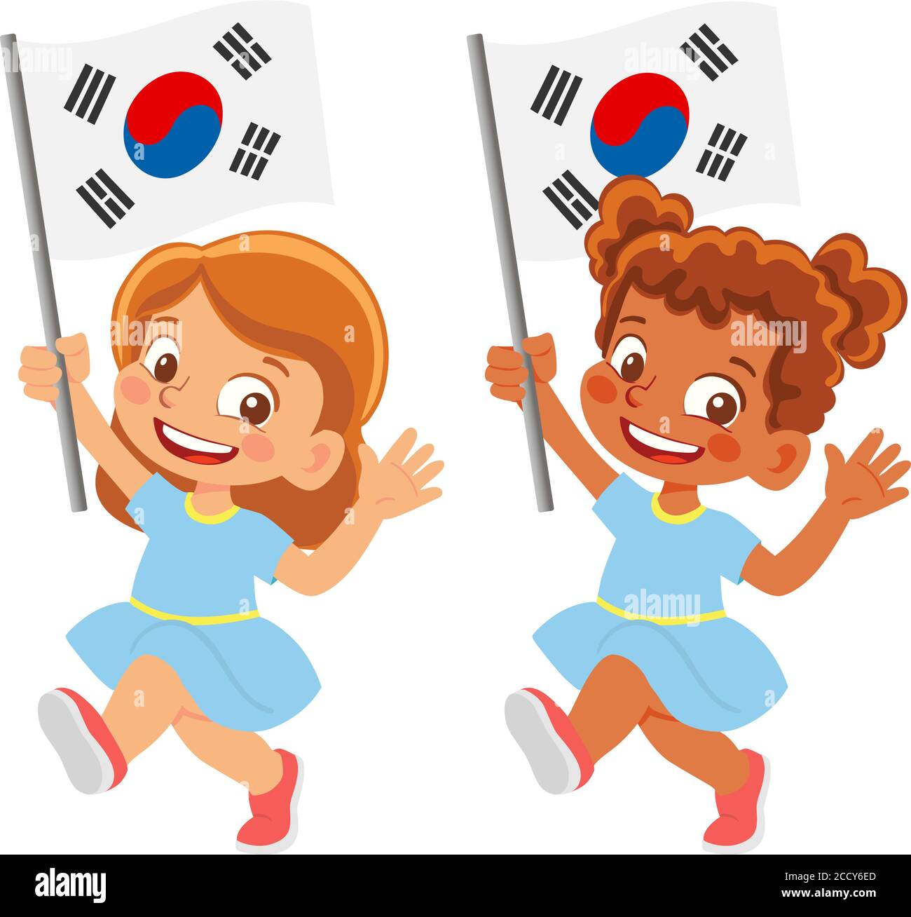 bandiera della corea del sud in set manuale Illustrazione Vettoriale