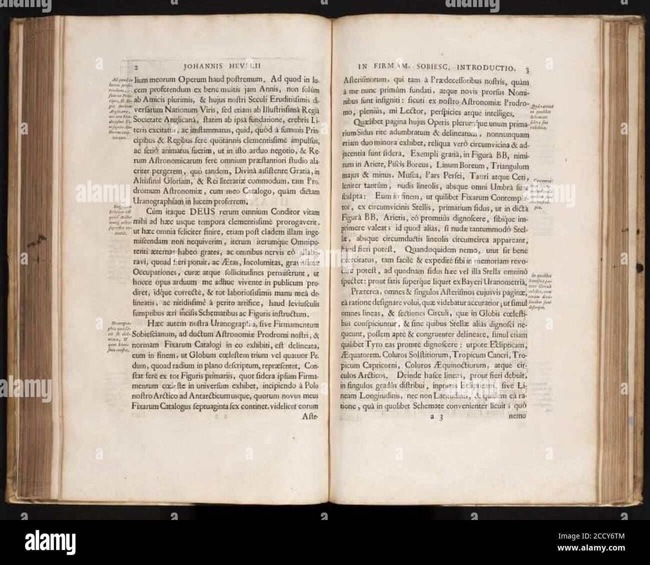 Johannes Hevelius - Prodromus Astronomia - Volume III ‘Firmamentum Sobiescianum sive uranographia‘ - Introduzione pag. 2. Foto Stock