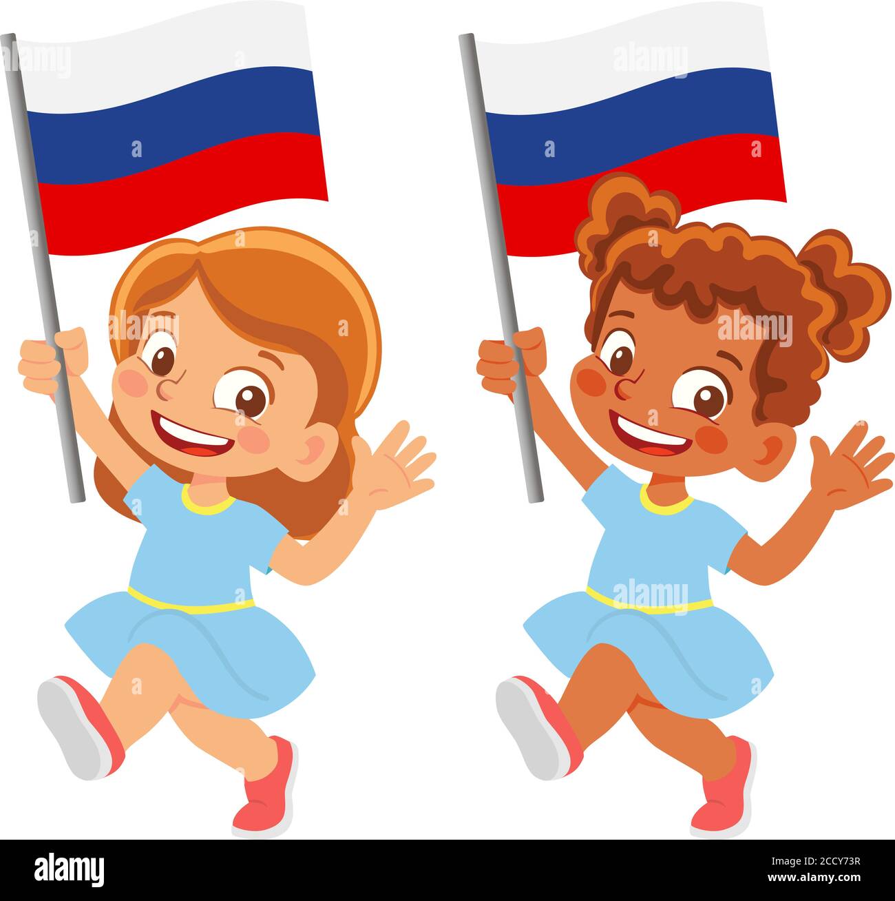 bandiera della russia in set manuale Illustrazione Vettoriale
