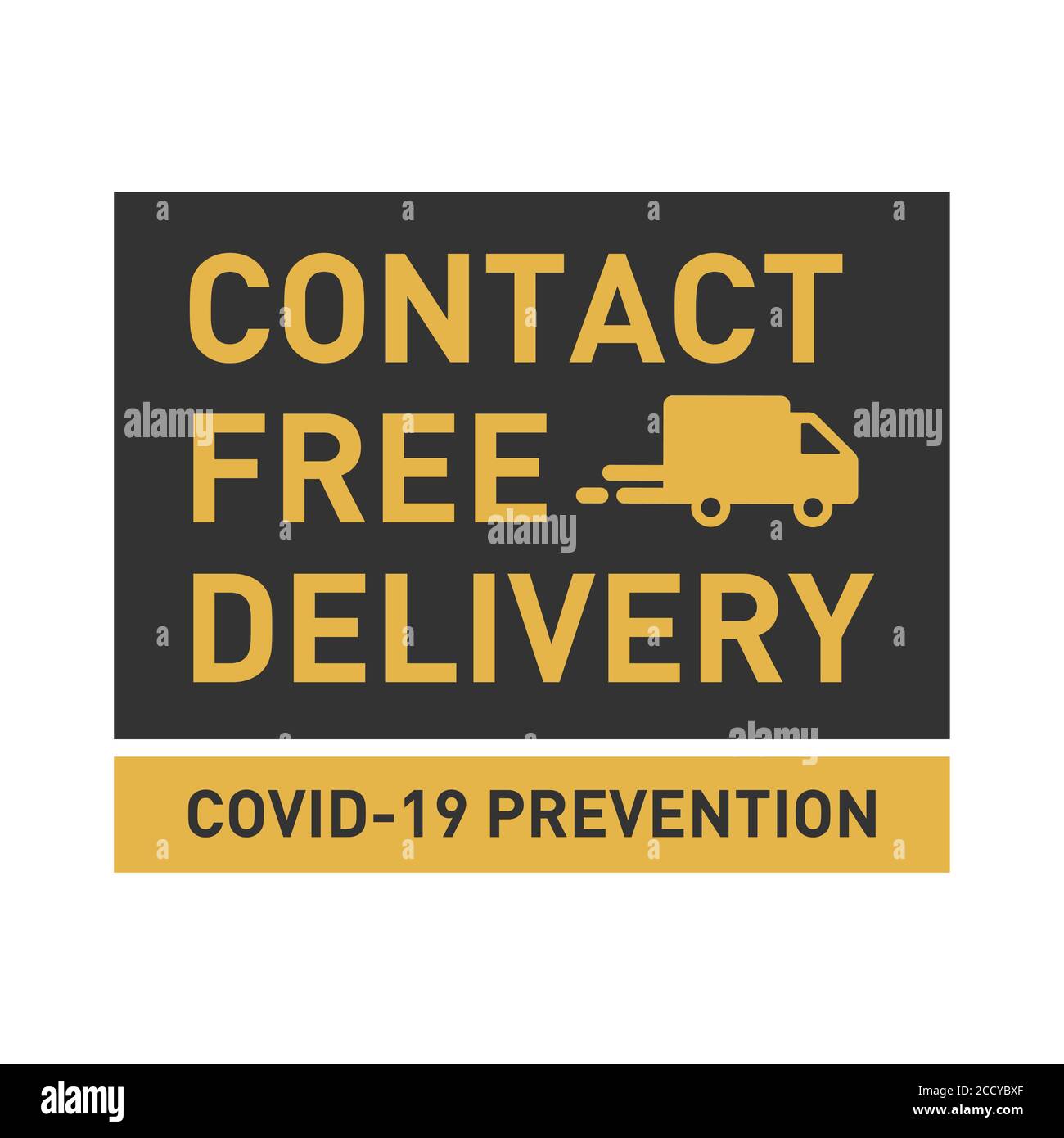 Contatta l'icona di consegna gratuita. Prevenzione di Covid-19. Simbolo per le spedizioni senza Coronavirus. Illustrazione Vettoriale