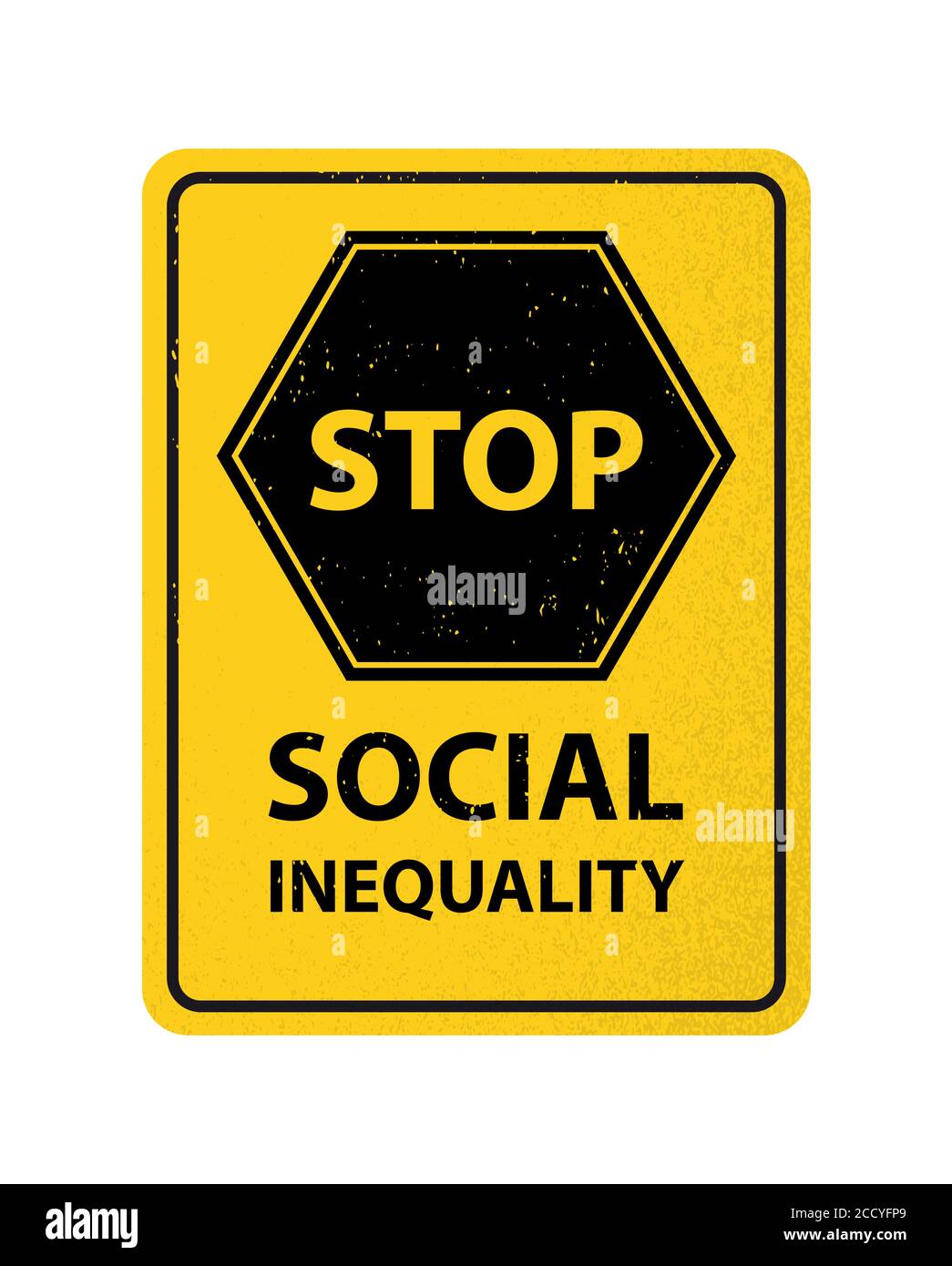 il segno giallo stop alla discriminazione sociale discriminazione concetto illustrazione vettoriale Illustrazione Vettoriale