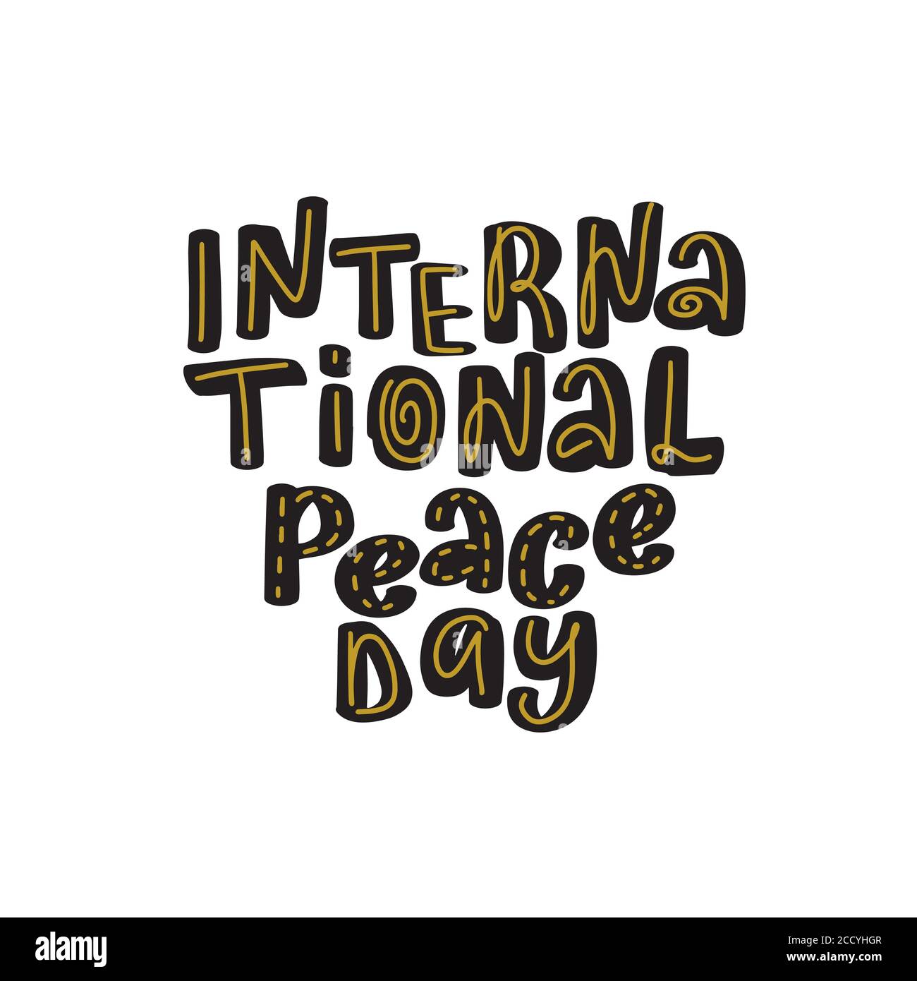 Tipografia internazionale del giorno della pace. Biglietto d'auguri per il 21 settembre Illustrazione Vettoriale