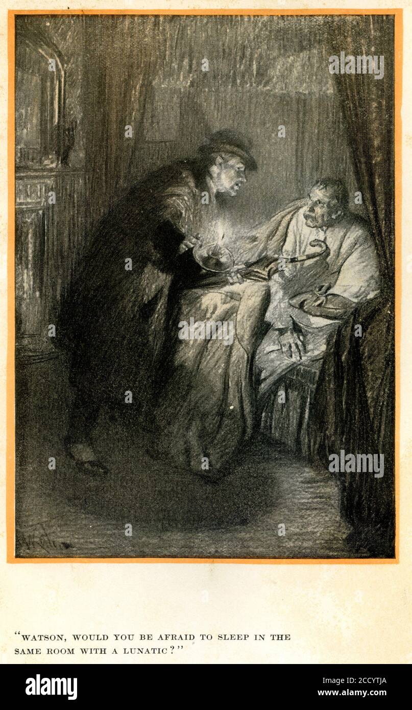Illustrazione da 'la Valle della paura': 'Watson, avreste paura di dormire nella stessa stanza con un lunatico?' Foto Stock