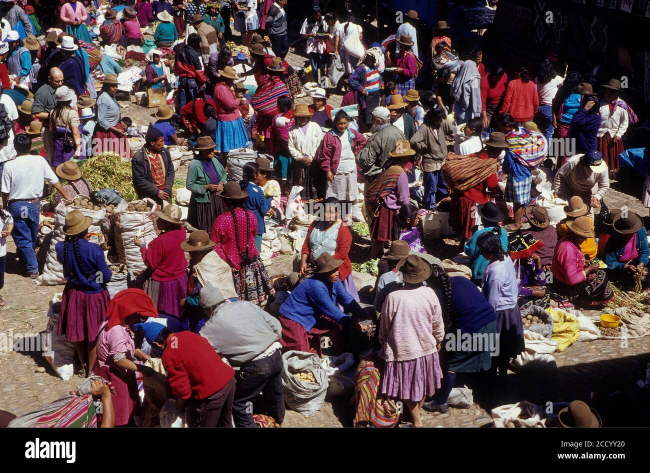Pisac market.Peru. Foto Stock