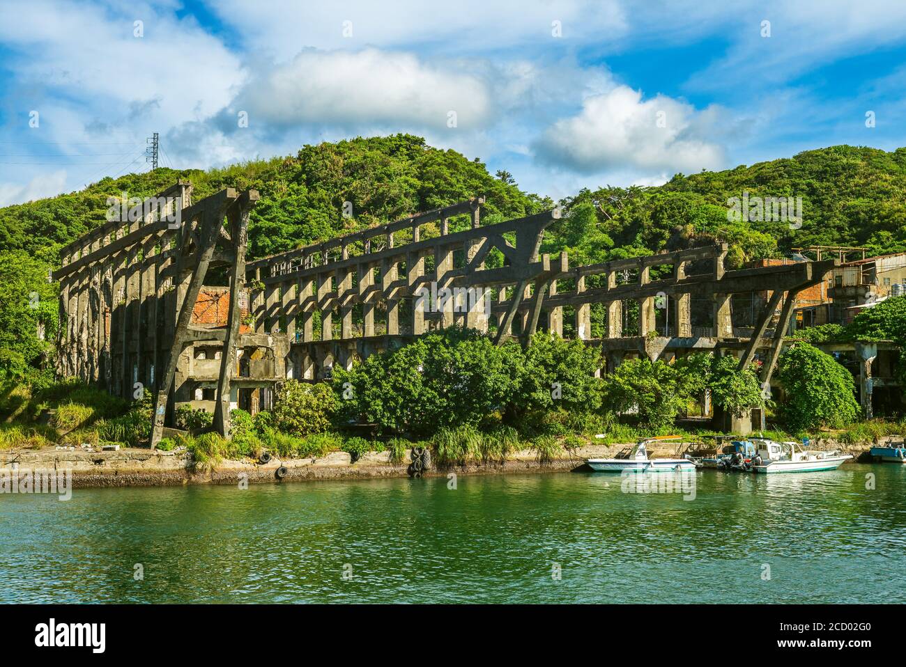 Le rovine del cantiere di Agena a keelung, taiwan Foto Stock