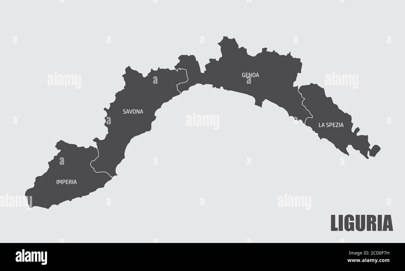 Mappa della Liguria Illustrazione Vettoriale