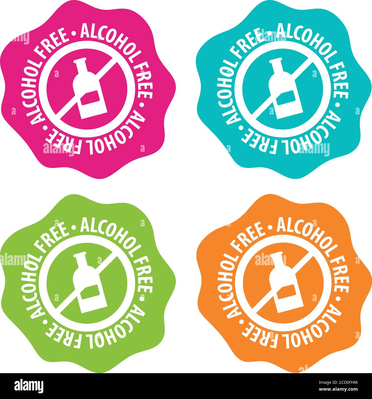 Distintivi senza alcool. Vettore Eps10. Illustrazione Vettoriale