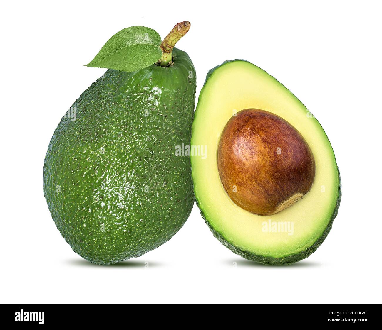 Avocado isolati su sfondo bianco Foto Stock