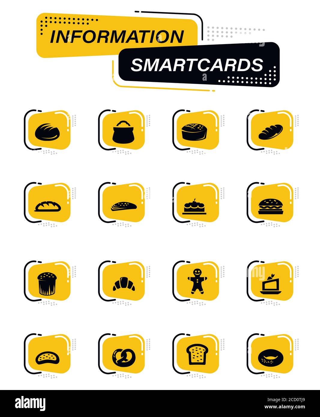 Set icone prodotti da forno Illustrazione Vettoriale