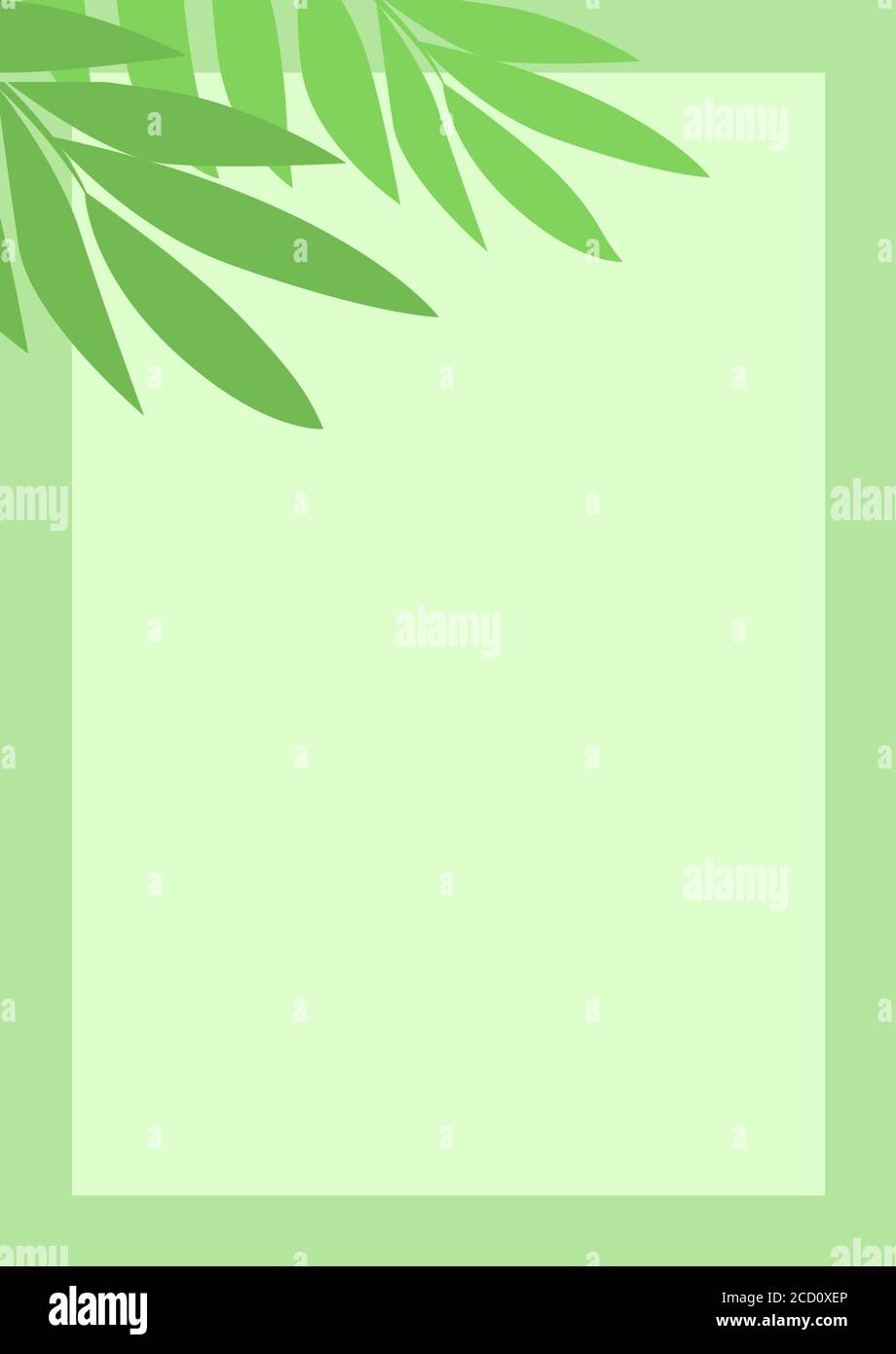 Poster con posto per testo e piante verdi. Illustrazione Vettoriale