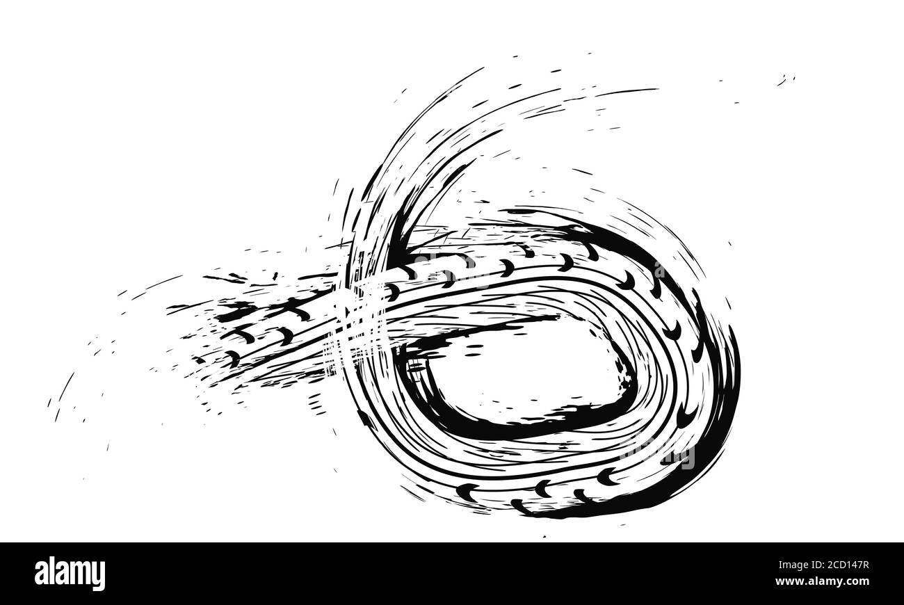 Le tracce degli pneumatici segnano lo sfondo in bianco e nero Vector Illustrazione Vettoriale