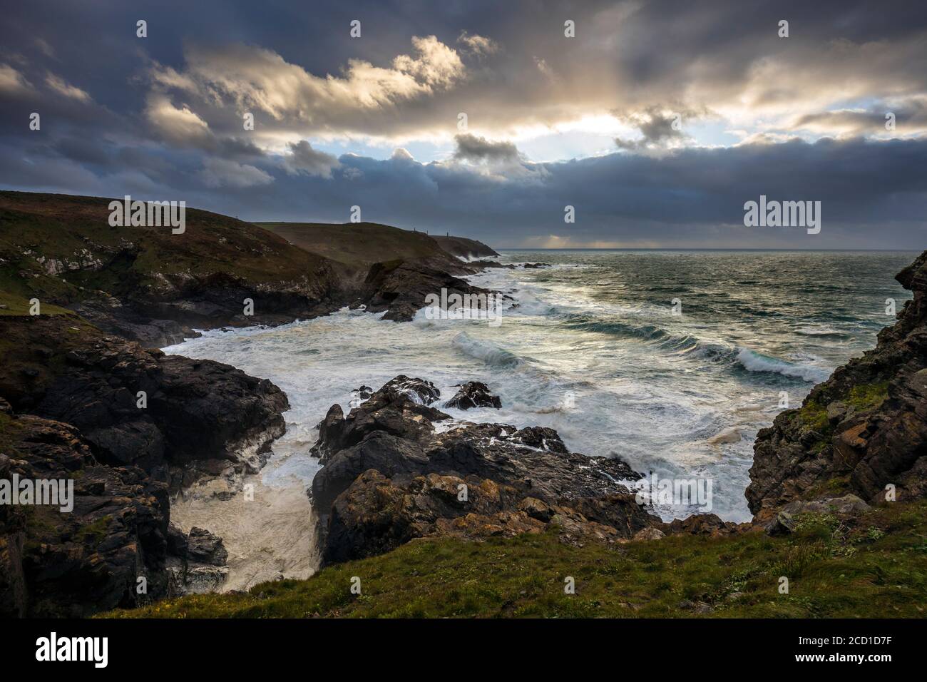 Pendeen; Vista lungo la costa; Cornovaglia; Regno Unito Foto Stock