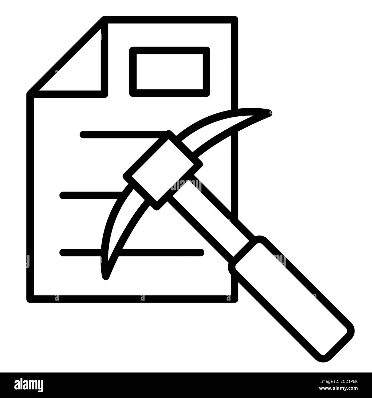 Icona della linea di analisi dei dati per il data mining Foto Stock