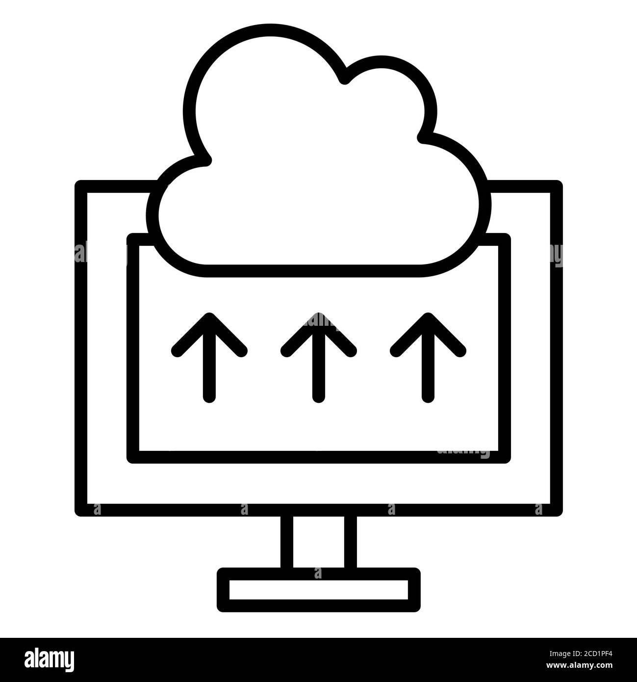 Icona della linea di cloud computing Foto Stock