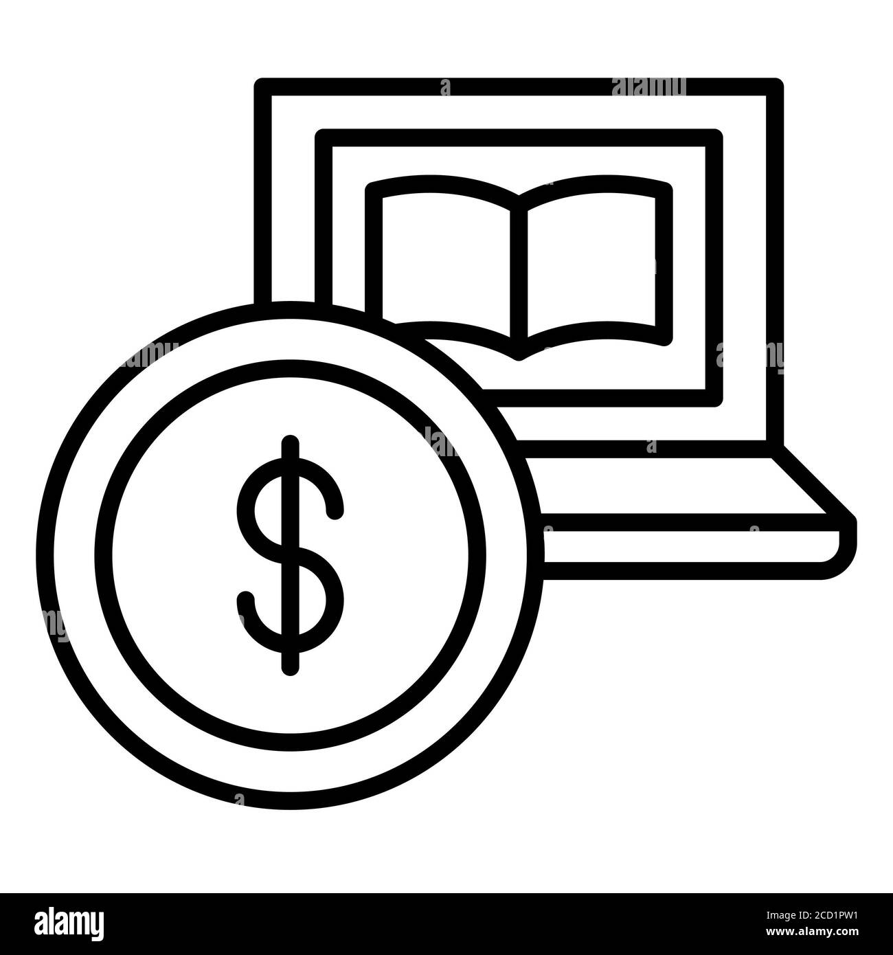 Icone della linea di formazione online Foto Stock
