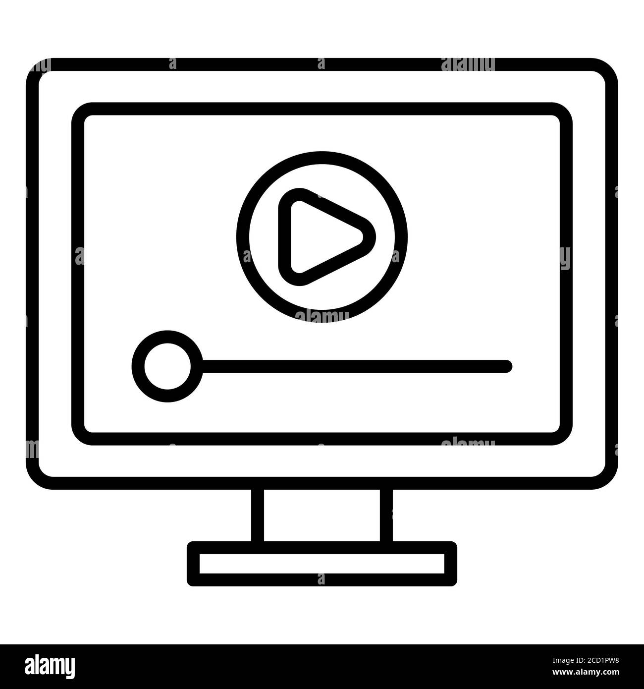 Icone della linea di formazione online Foto Stock