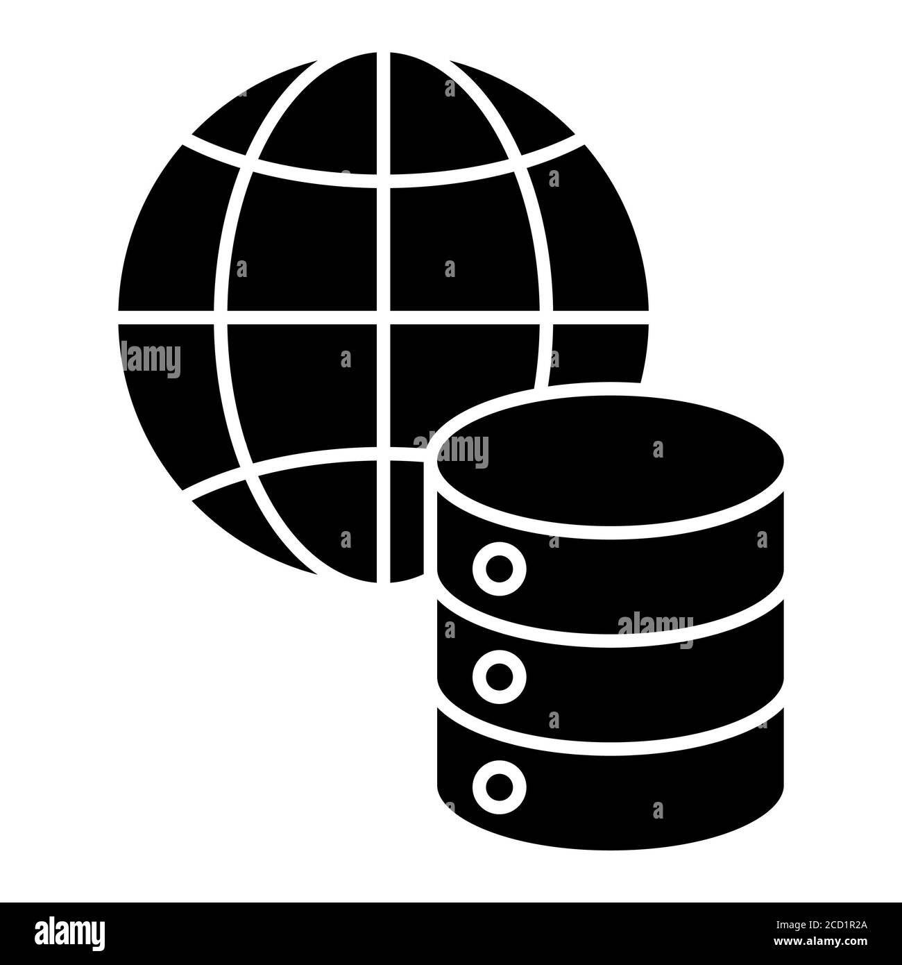 Icona Network Server Data Analytics Glyph Foto Stock