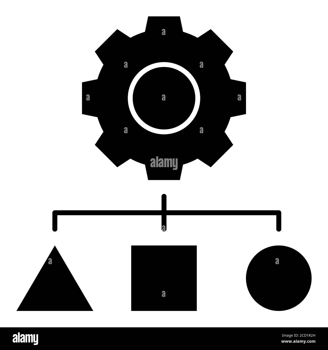 Algoritmo Data Analytics icona Glyph Foto Stock