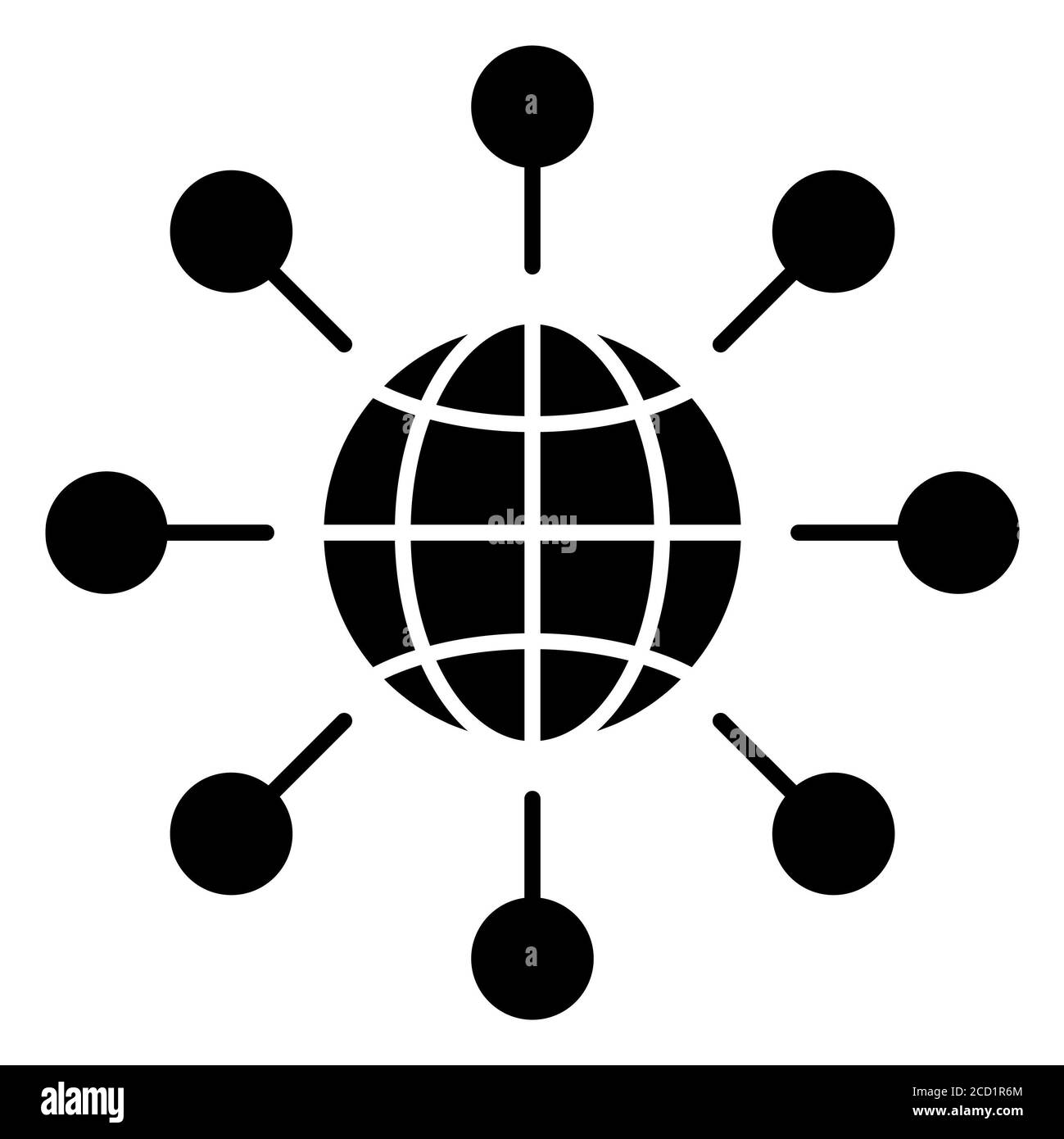 Icona Data Networking Data Analytics Glyph Foto Stock