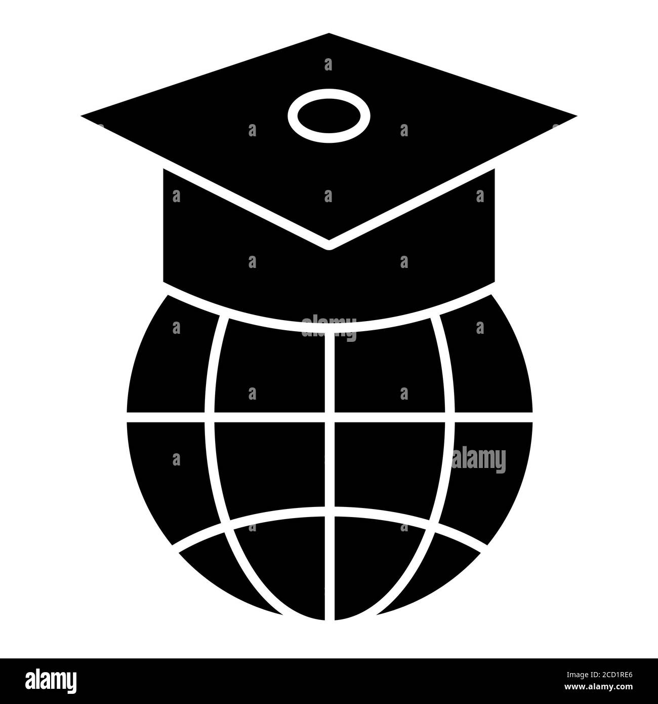 Global Online Education Glyph icona Foto Stock