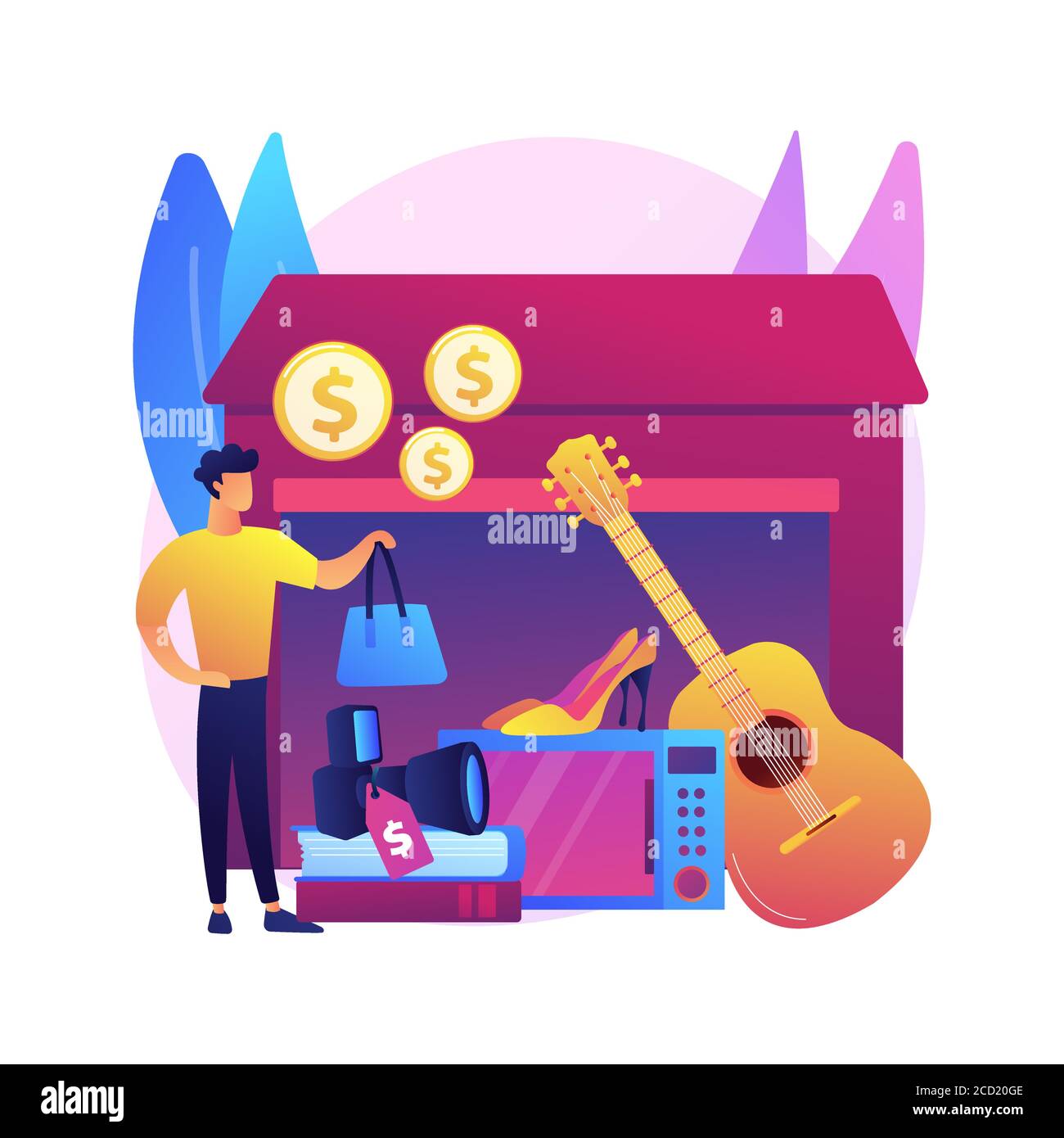 Garage vendita concetto astratto illustrazione vettoriale. Illustrazione Vettoriale