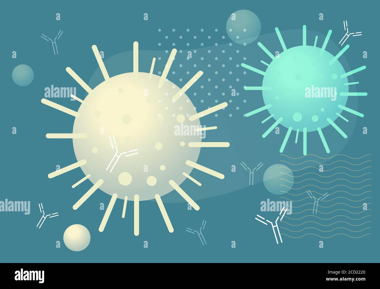 Anticorpi del coronavirus - Illustrazione come file eps 10. Illustrazione Vettoriale