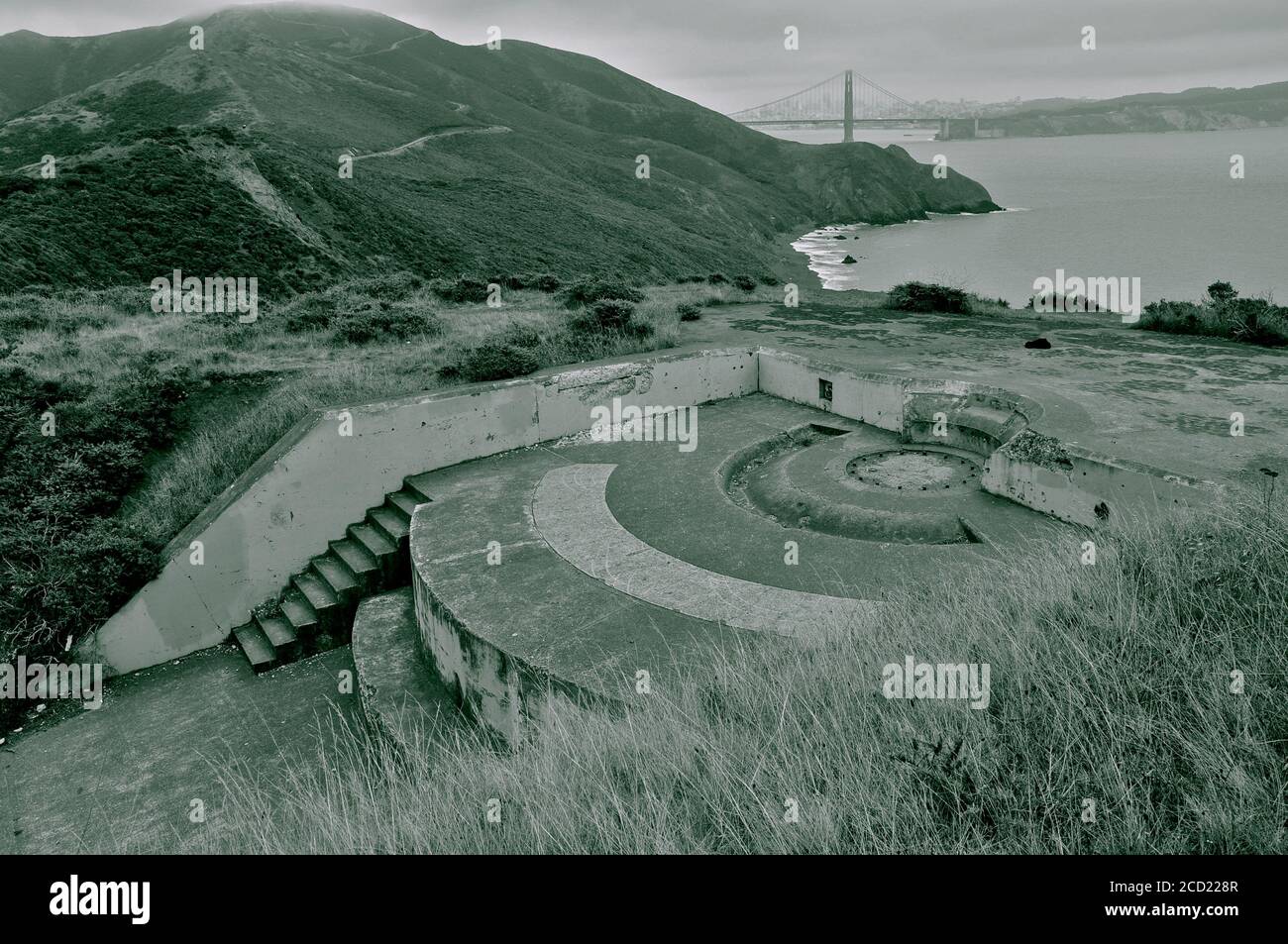 Marin Headlands e Golden Gate Bridge Foto Stock