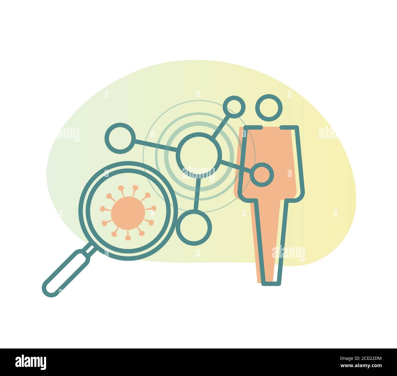 Contact Tracing Protocol per Coronavirus - icona come EPS 10 File Illustrazione Vettoriale