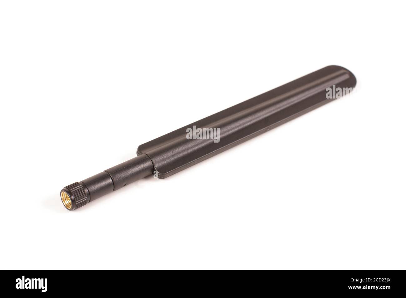 Antenna di trasmissione a radiofrequenza monopolare per Internet of Things IoT E tecnologia 5G isolata su sfondo bianco Foto Stock