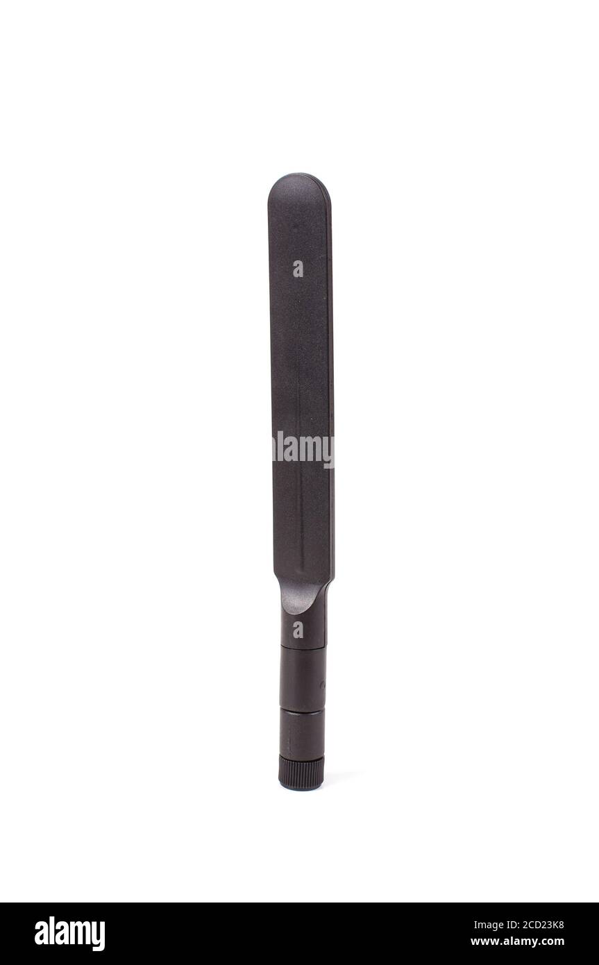Antenna di trasmissione a radiofrequenza monopolare per Internet of Things IoT E tecnologia 5G isolata su sfondo bianco Foto Stock