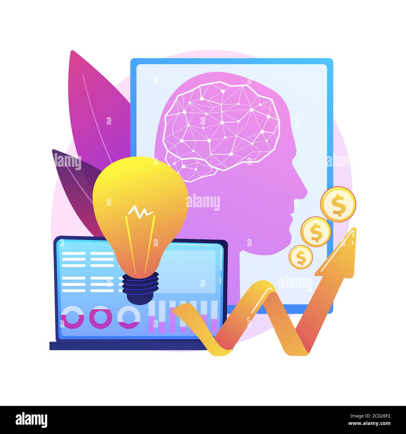 Intelligenza artificiale nel finanziamento astratto concetto di illustrazione vettoriale. Illustrazione Vettoriale